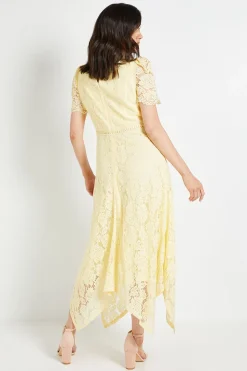 Robe Midi En Dentelle À Ourlet Mouchoir