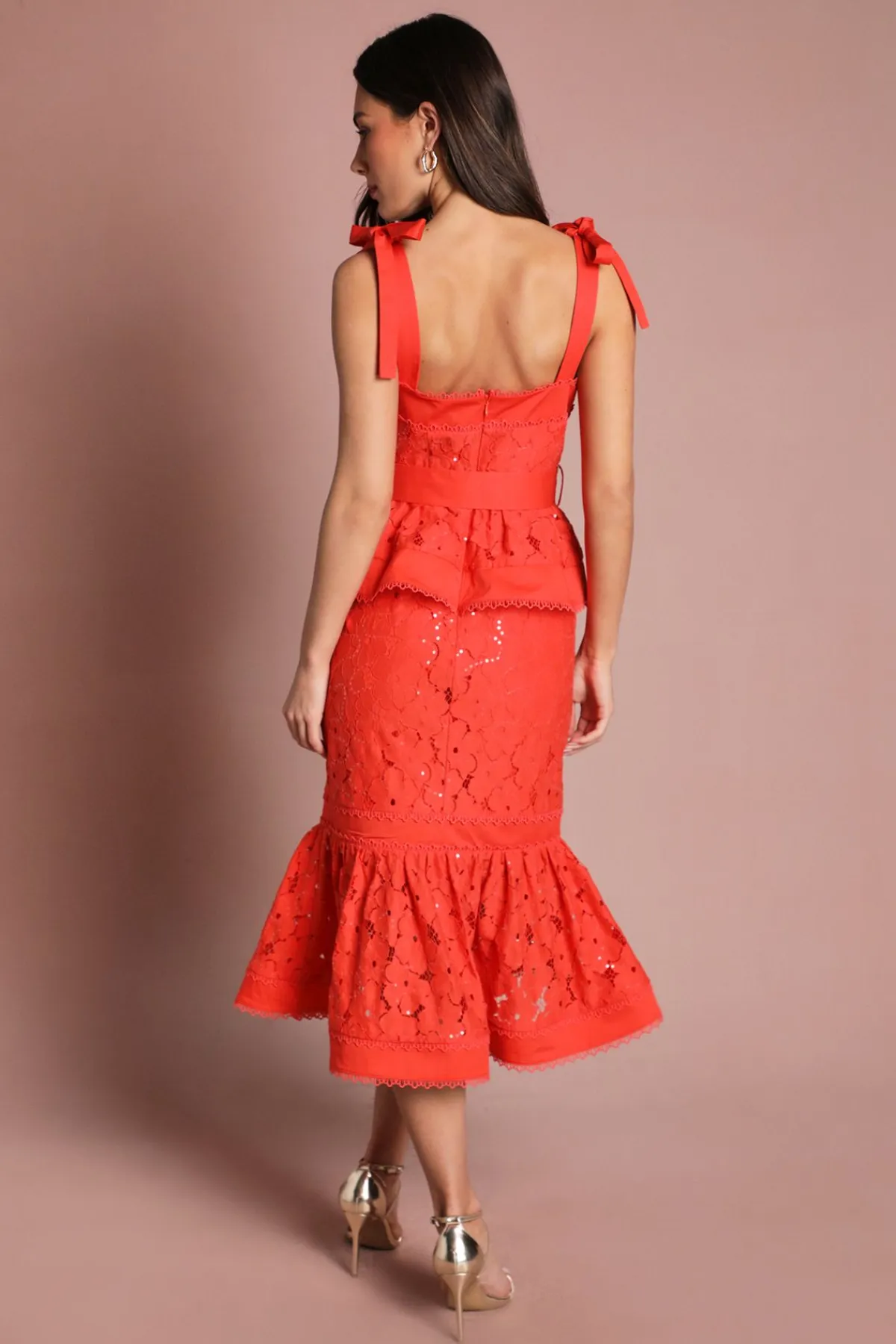 Coast Robe Midi En Dentelle À Sequins<Femme Robes Mi-Longues|Satin Et Dentelle