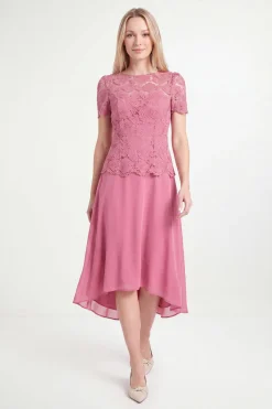 Robe Midi En Dentelle Superposée Petite Taille