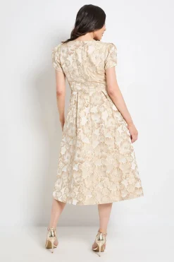 Robe Midi En Jacquard Avec Détails De Coutures