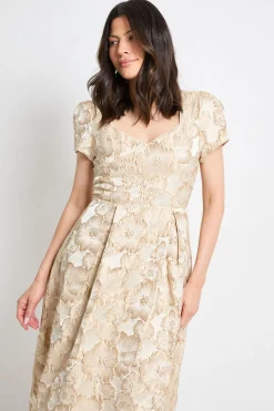 Robe Midi En Jacquard Avec Détails De Coutures