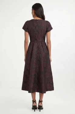 Wallis Robe Midi En Jacquard Avec Passepoil Contrasté<Femme Toutes Les Robes|Robes D’Automne