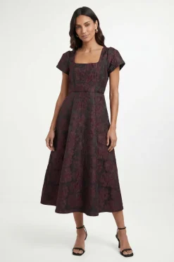 Wallis Robe Midi En Jacquard Avec Passepoil Contrasté<Femme Toutes Les Robes|Robes D’Automne