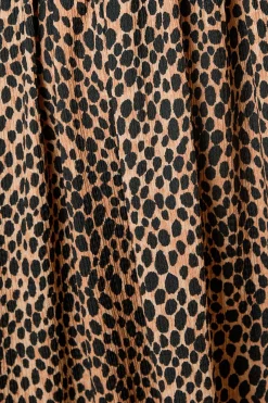 Robe Midi En Jersey À Bretelles Avec Bustier Froncé Imprimé Animal