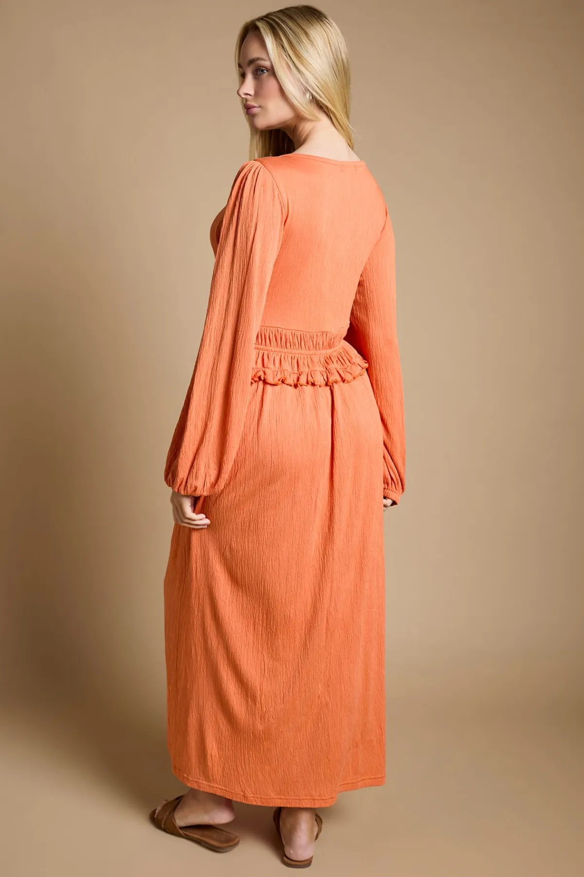 Dorothy Perkins Robe Midi En Jersey À Encolure En V Taille Froncée Et Manches Bouffantes<Femme Toutes Les Robes|Robes Mi-Longues