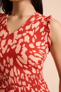 Dorothy Perkins Robe Midi En Jersey Imprimé Animal Petite Avec Taille Froncée<Femme Robes|Robes Mi-Longues