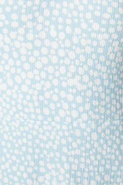 Dorothy Perkins Robe Midi En Jersey À Manches Courtes Et Col En V Motif Abstrait Bleu<Femme Toutes Les Robes|Robes Mi-Longues