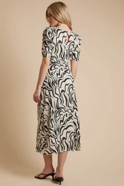 Dorothy Perkins Robe Midi En Jersey À Manches Courtes Avec Découpe Goutte D'eau<Femme Toutes Les Robes|Robes D’Automne