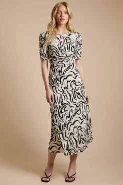 Dorothy Perkins Robe Midi En Jersey À Manches Courtes Avec Découpe Goutte D'eau<Femme Toutes Les Robes|Robes D’Automne