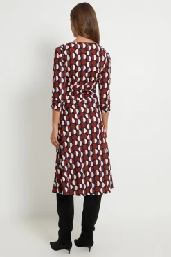 Robe Midi En Jersey À Pois Avec Taille Froncée