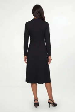 Robe Midi En Jersey Ponte Avec Fermeture Éclair