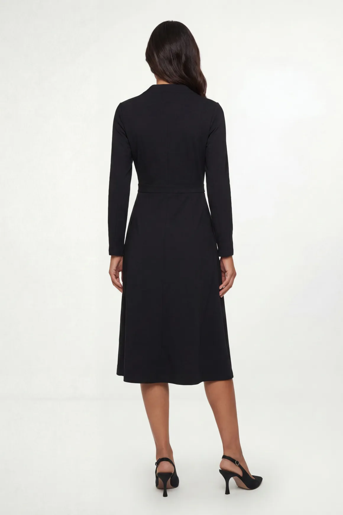Robe Midi En Jersey Ponte Avec Fermeture Éclair