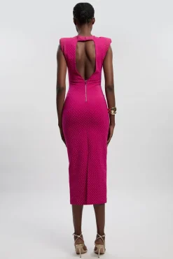 Robe Midi En Jersey Ponte À Clous Petite Taille