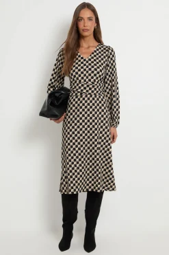 Robe Midi En Jersey À Taille Portefeuille