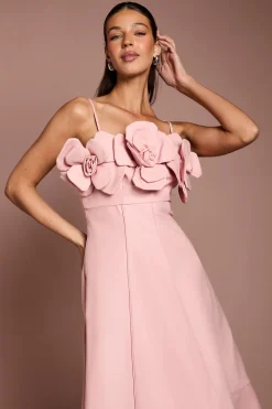 Robe Midi En Lin À Corsage
