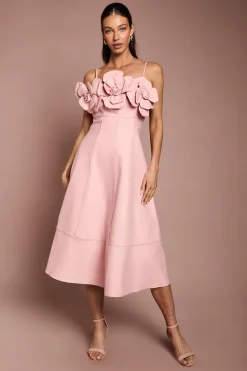 Robe Midi En Lin À Corsage