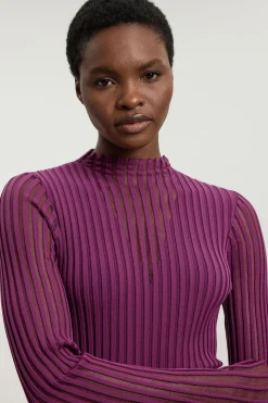 KarenMillen Robe Midi En Maille De Filament Mélange Viscose<Femme Robes Mi-Longues|Robes À Manches Longues