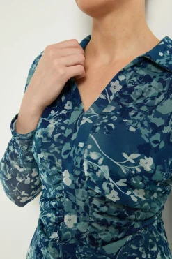 Wallis Robe Midi En Maille À Imprimé Animalier Mixte Avec Col Froncé<Femme Robes Mi-Longues|Robes À Manches Longues