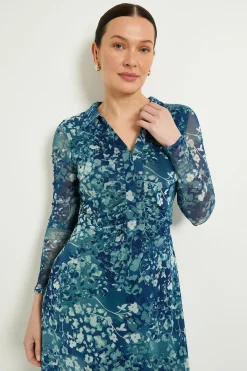 Wallis Robe Midi En Maille À Imprimé Animalier Mixte Avec Col Froncé<Femme Robes Mi-Longues|Robes À Manches Longues