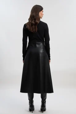 KarenMillen Robe Midi en Maille Plissée Ajustée avec Détails en synthétique<Femme Toutes Les Robes|Robes Mi-Longues
