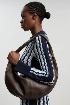 Robe Midi En Maille Pointelle À Col Contrastant
