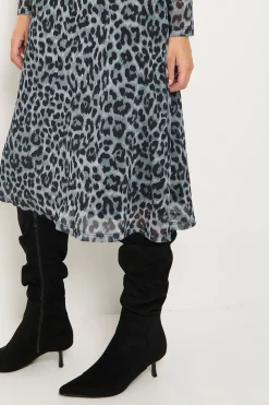 Robe Midi En Mesh Imprimé Léopard Petite Taille