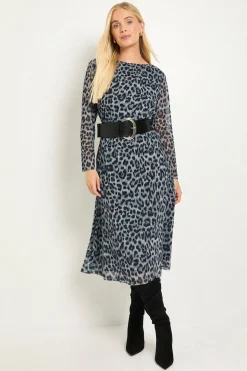 Robe Midi En Mesh Imprimé Léopard Petite Taille