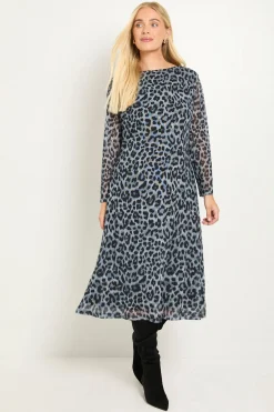 Robe Midi En Mesh Imprimé Léopard Petite Taille