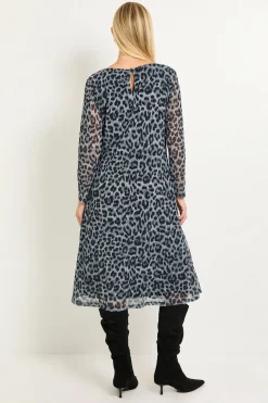 Robe Midi En Mesh Imprimé Léopard Petite Taille