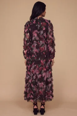 Oasis Robe Midi En Mesh Imprimé À Manches Longues Petite<Femme Robes Mi-Longues|Robes À Manches Longues