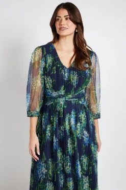 Wallis Robe Midi En Mesh Plissé Avec Détail Torsadé À La Taille<Femme Robes|Robes Mi-Longues