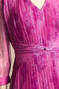 Wallis Robe Midi En Mesh Plissée Avec Torsade À La Taille<Femme Robes|Robes Mi-Longues