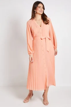 Robe Midi En Mousseline Avec Détails Plissés