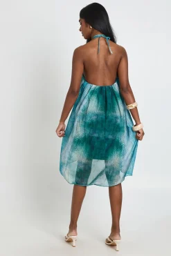 Robe Midi En Mousseline Imprimée À Ourlet Asymétrique