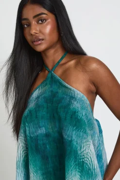Robe Midi En Mousseline Imprimée À Ourlet Asymétrique