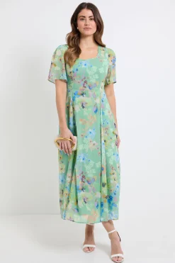 Robe Midi En Mousseline À Imprimé Fleuri