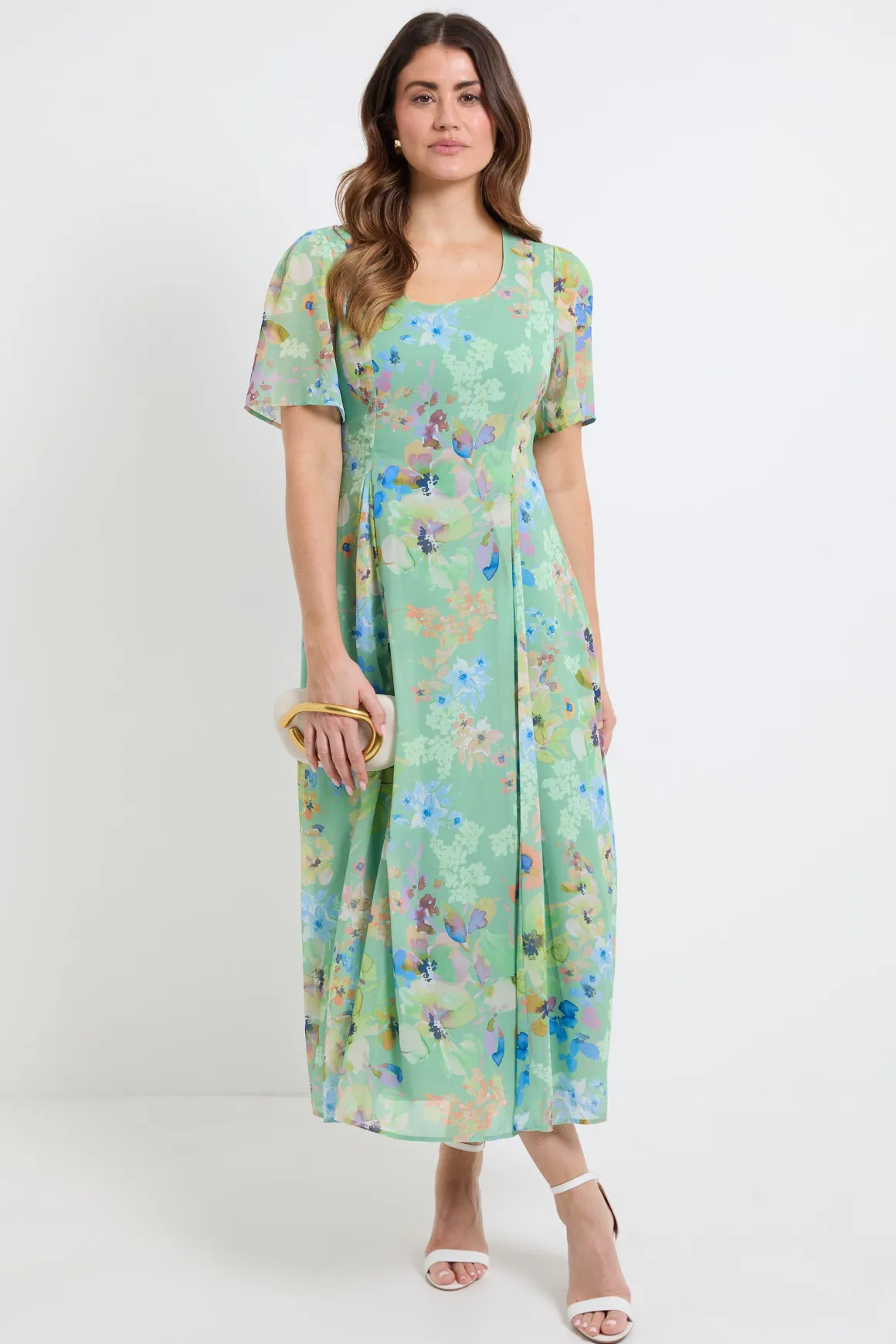 Robe Midi En Mousseline À Imprimé Fleuri