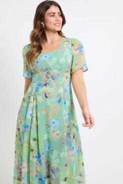 Robe Midi En Mousseline À Imprimé Fleuri