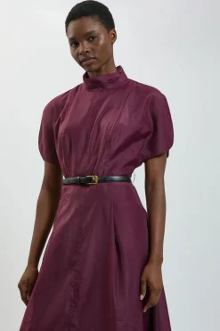 KarenMillen Robe Midi En Organza À Col Montant<Femme Robes|Robes Mi-Longues