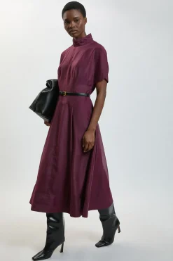 KarenMillen Robe Midi En Organza À Col Montant<Femme Robes|Robes Mi-Longues
