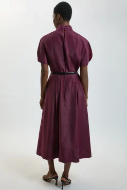 KarenMillen Robe Midi En Organza À Col Montant<Femme Robes|Robes Mi-Longues