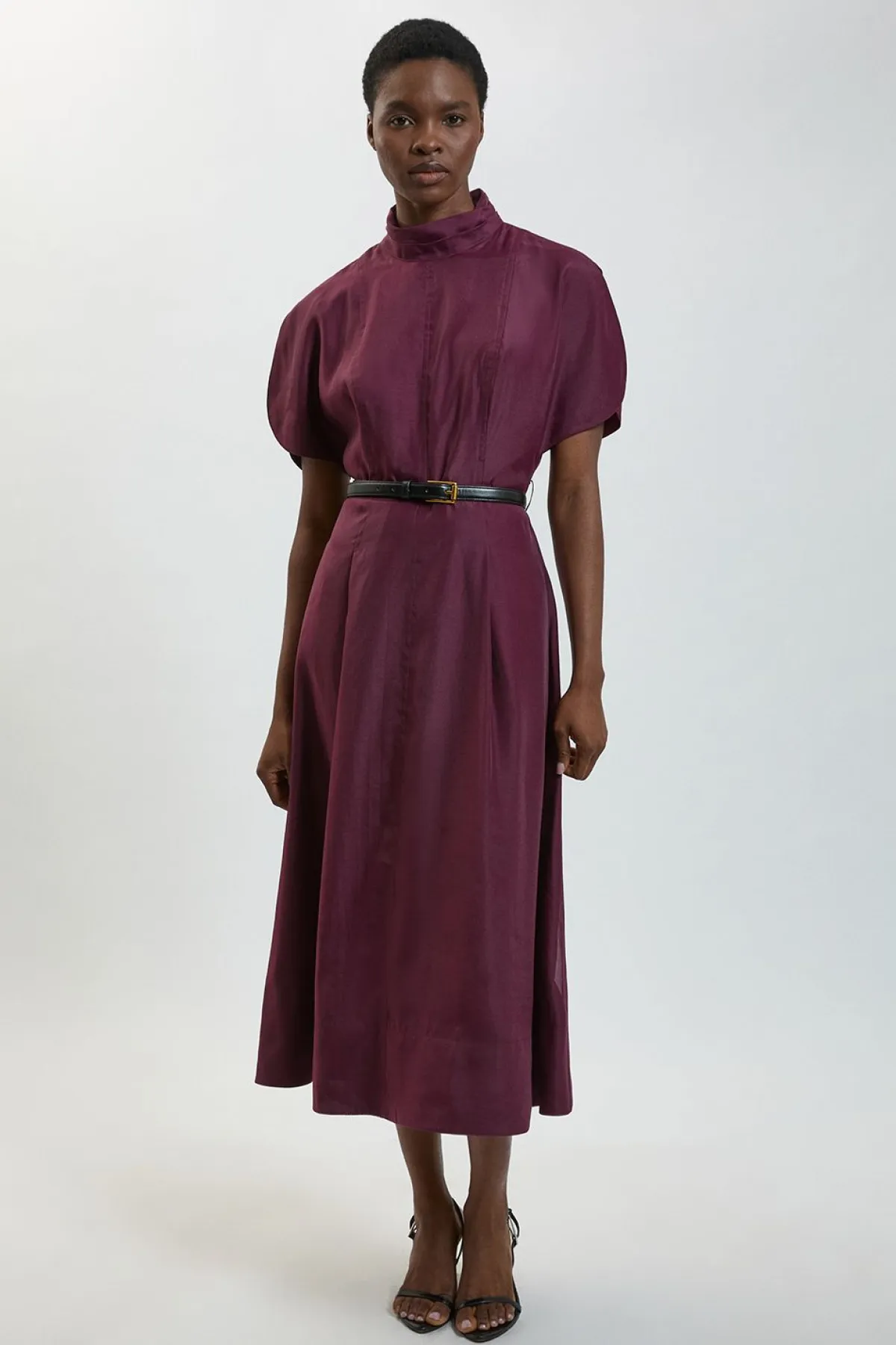KarenMillen Robe Midi En Organza À Col Montant<Femme Robes|Robes Mi-Longues