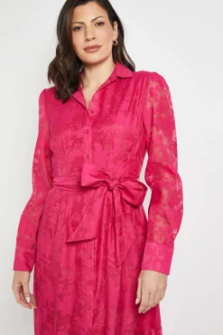 Robe Midi En Organza Fleuri Avec Ceinture (q)
