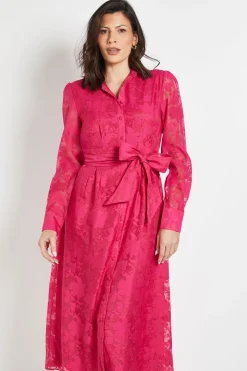 Robe Midi En Organza Fleuri Avec Ceinture (q)