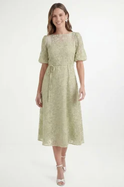 Robe Midi En Organza Floral Dévoré Petite Taille