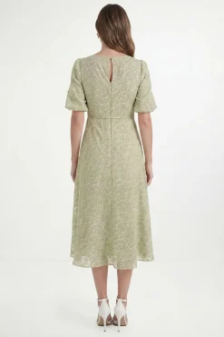 Robe Midi En Organza Floral Dévoré Petite Taille