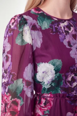 Robe Midi En Organza Floral Petite Taille