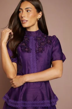 Coast Robe Midi En Organza À Manches Bouffantes Avec Détails De Fleurs 3D<Femme Robes Mi-Longues|Robes