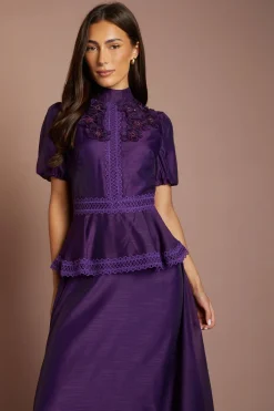 Coast Robe Midi En Organza À Manches Bouffantes Avec Détails De Fleurs 3D<Femme Robes Mi-Longues|Robes