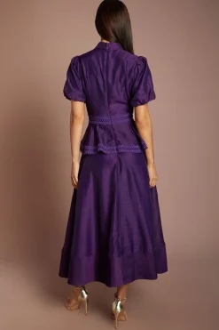 Coast Robe Midi En Organza À Manches Bouffantes Avec Détails De Fleurs 3D<Femme Robes Mi-Longues|Robes